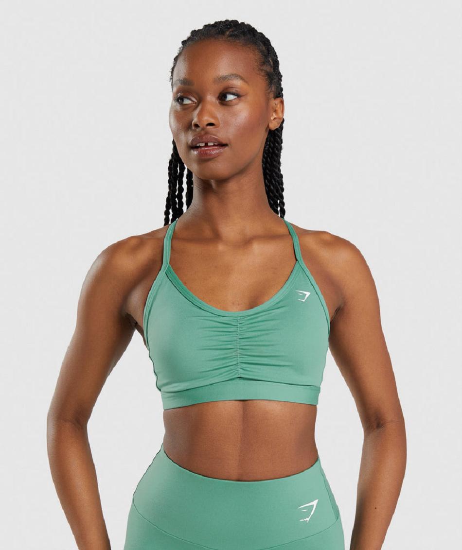 Αθλητικο Σουτιεν Gymshark Ruched γυναικεια πρασινο | GR_IM7012