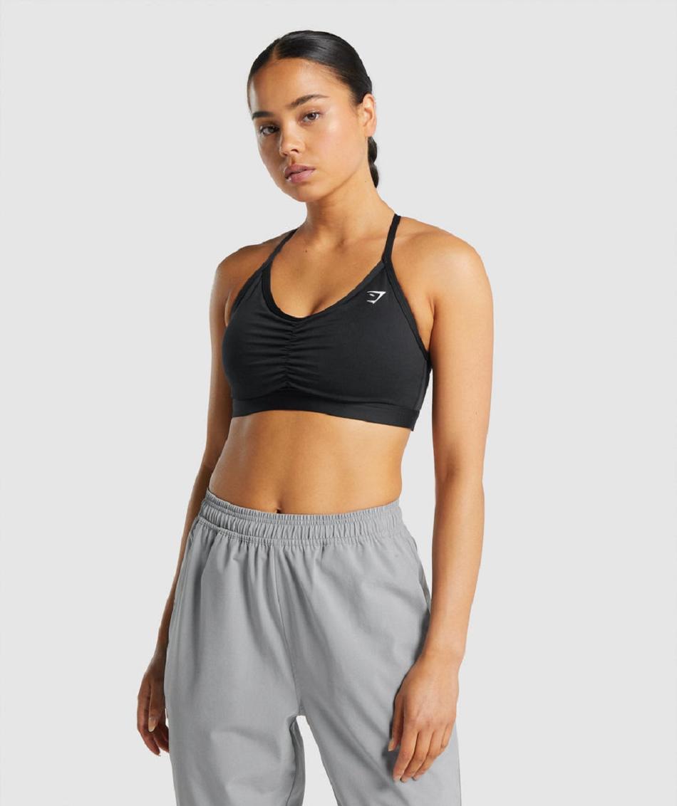 Αθλητικο Σουτιεν Gymshark Ruched γυναικεια μαυρα | GR_S2088