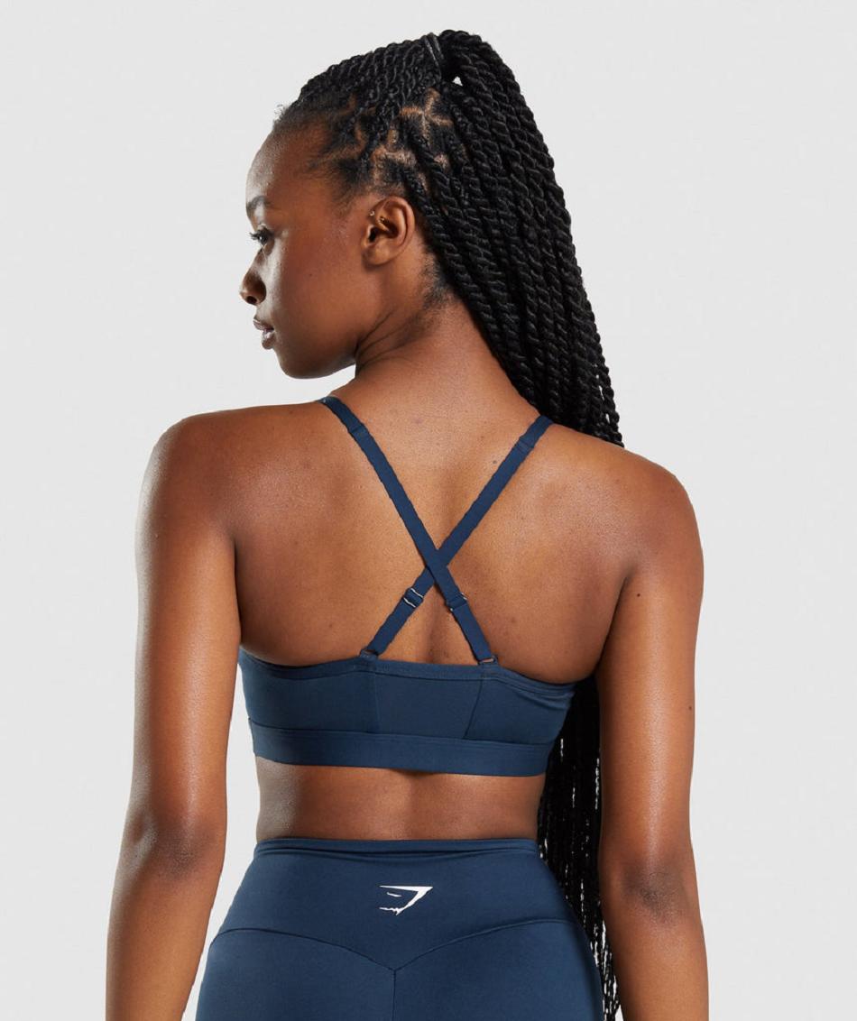 Αθλητικο Σουτιεν Gymshark Ruched γυναικεια σκουρο μπλε | GR_XC3588