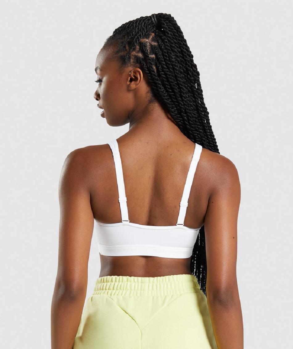 Αθλητικο Σουτιεν Gymshark Scoop Neck γυναικεια ασπρα | GR_AZ3881