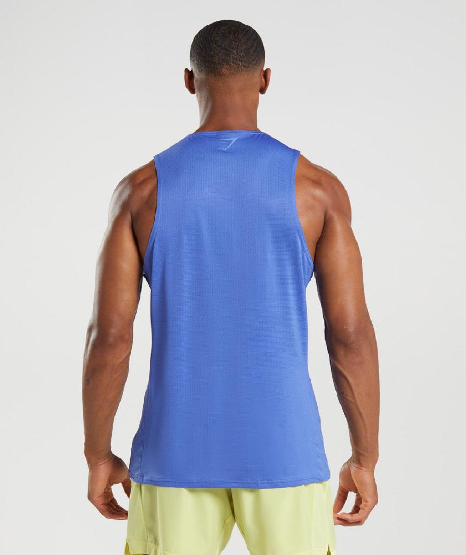 αμανικα μπλουζακια Gymshark Sport Stripe ανδρικα μπλε | GR_EG1986