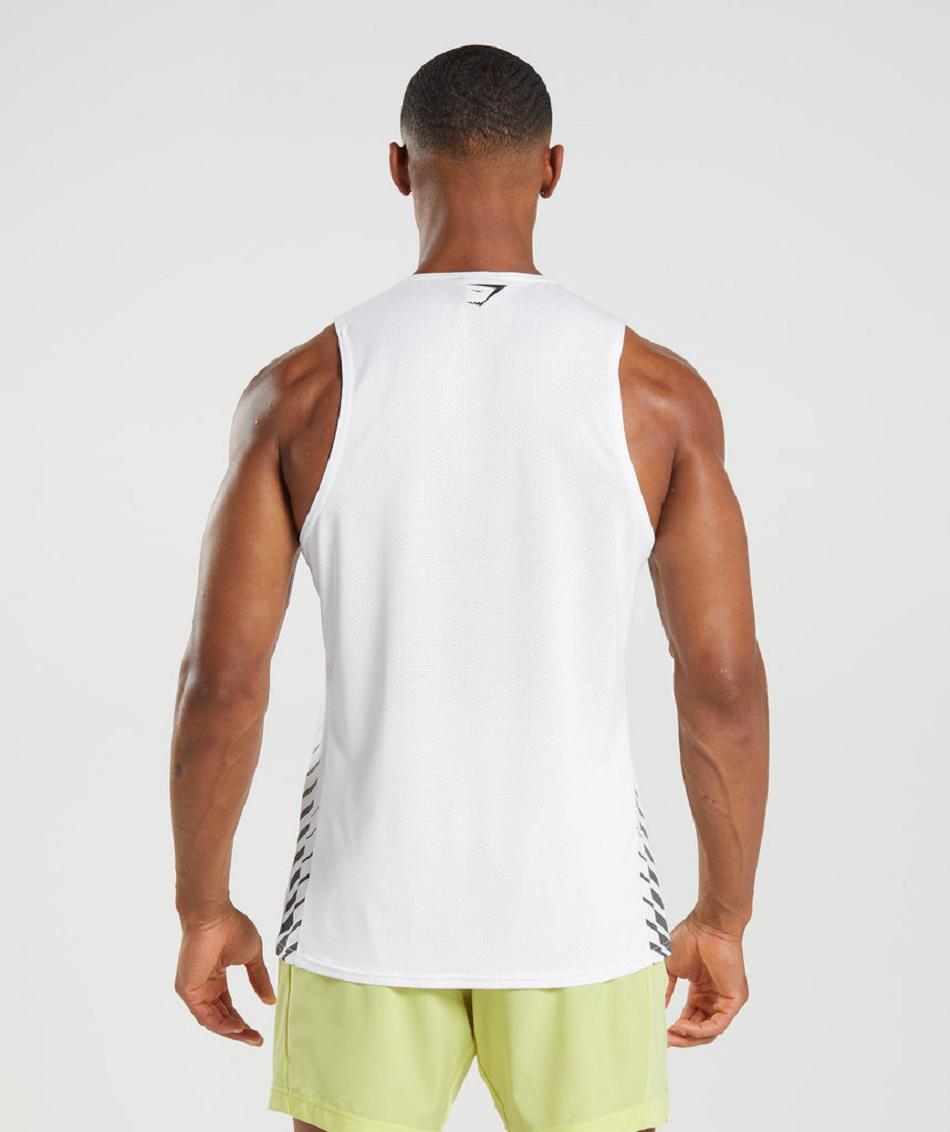 αμανικα μπλουζακια Gymshark Sport Stripe ανδρικα ασπρα | GR_XC8917