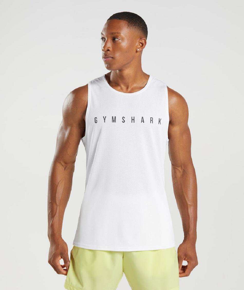 αμανικα μπλουζακια Gymshark Sport Stripe ανδρικα ασπρα | GR_XC8917