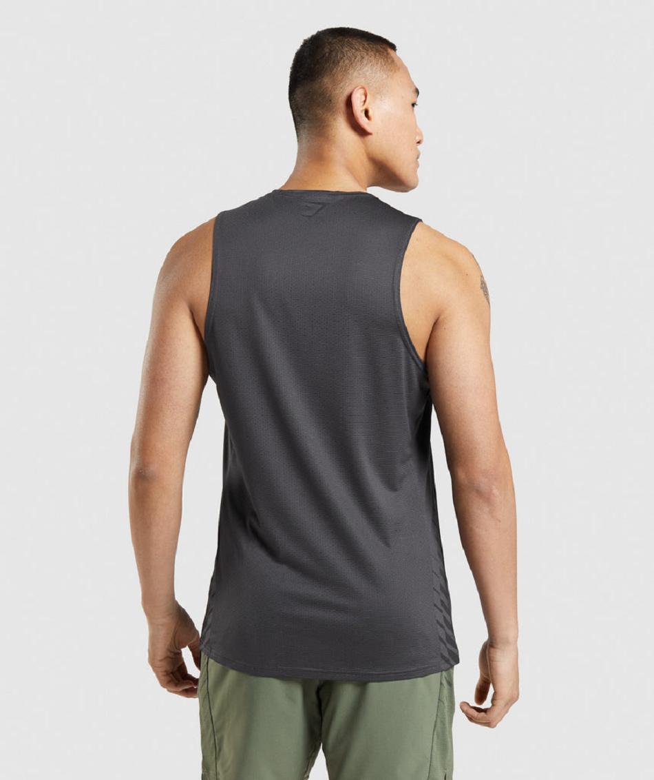 αμανικα μπλουζακια Gymshark Sport Stripe ανδρικα μαυρα γκρι | GR_AS2929