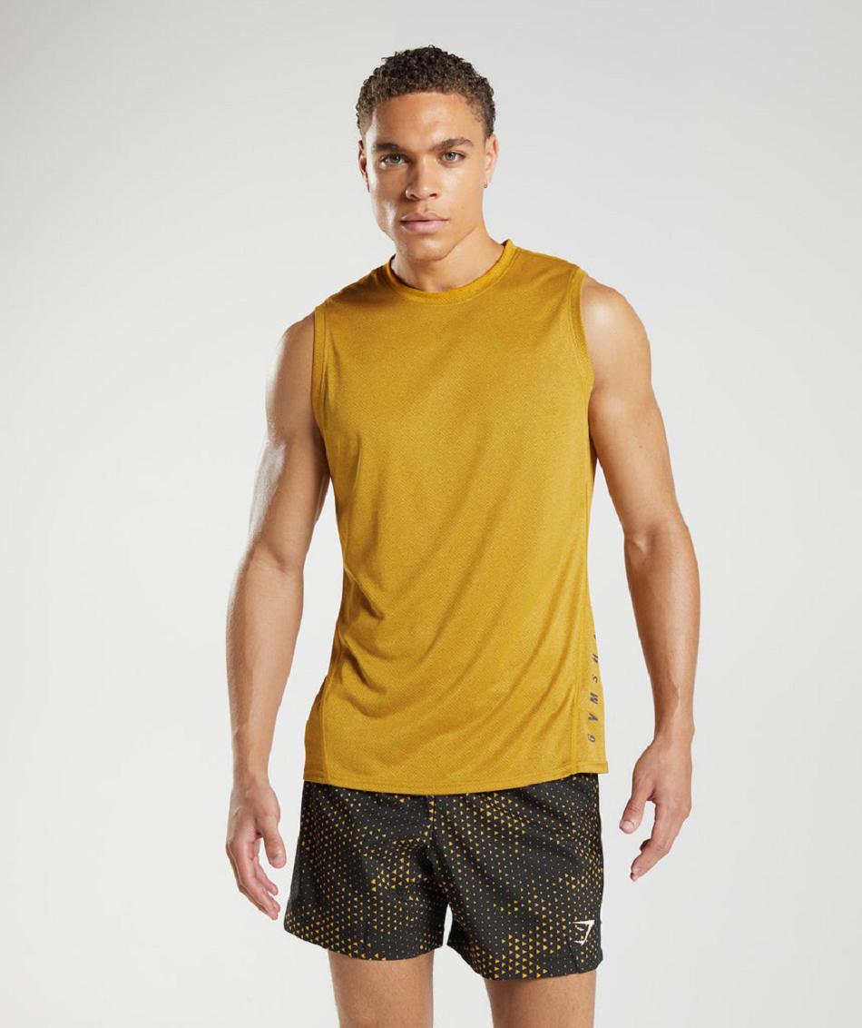 αμανικα μπλουζακια Gymshark Sport ανδρικα κίτρινα μαυρα | GR_UV6340