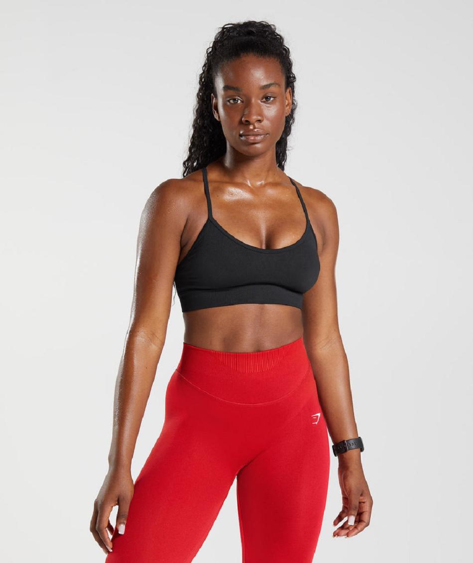 Αθλητικο Σουτιεν Gymshark Sweat Seamless γυναικεια μαυρα | GR_TA9001