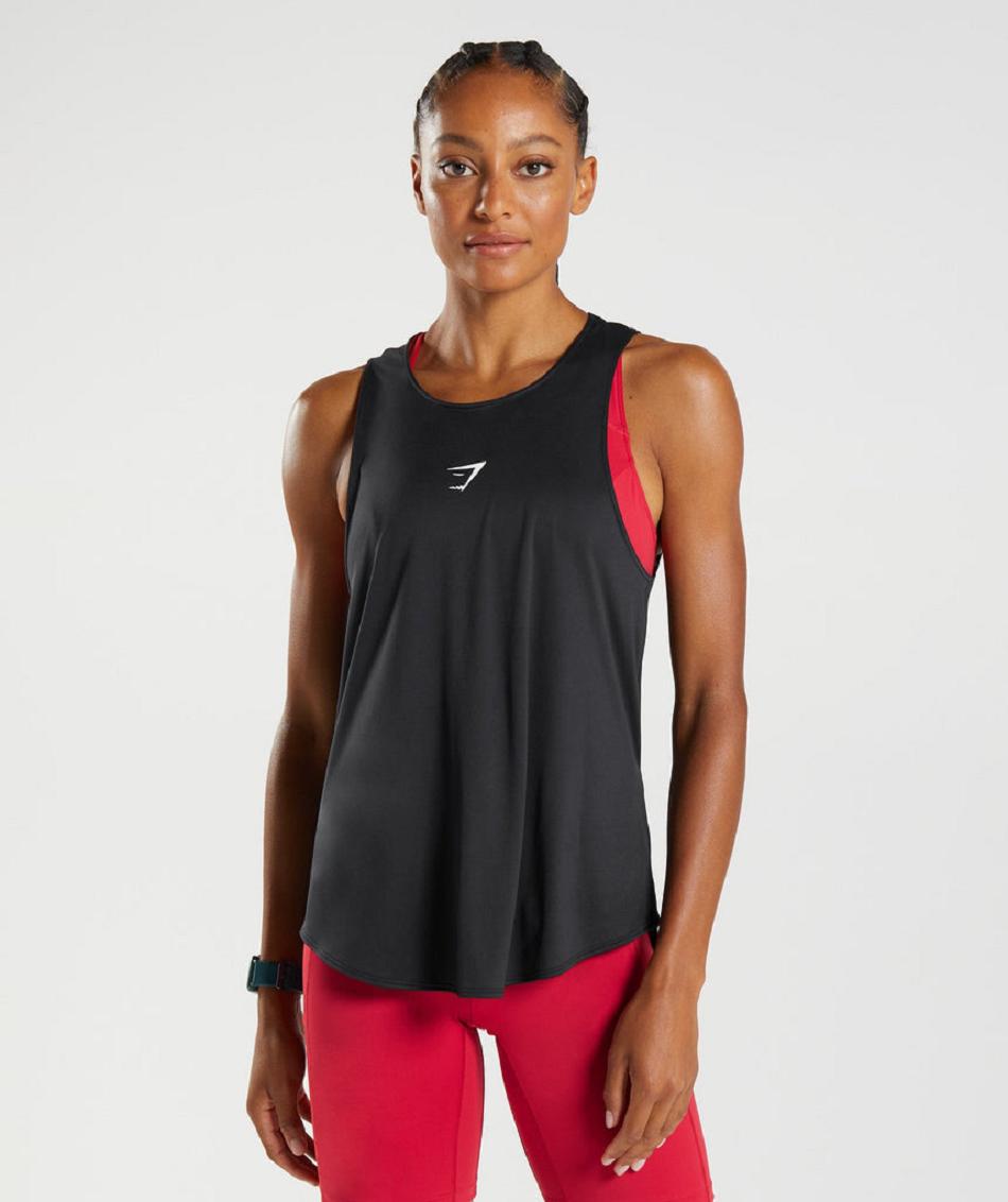 αμανικα μπλουζακια Gymshark Training Brandmark γυναικεια μαυρα | GR_YQ3221