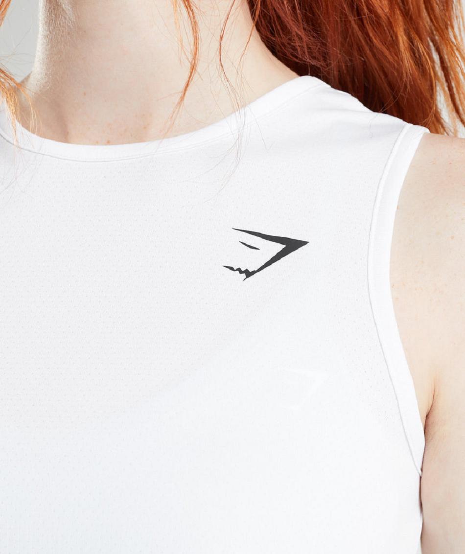 αμανικα μπλουζακια Gymshark Training Crop γυναικεια ασπρα | GR_TH6743