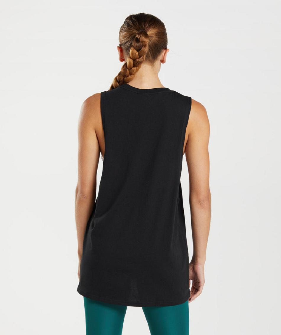 αμανικα μπλουζακια Gymshark Training Drop Arm γυναικεια μαυρα | GR_QX1880