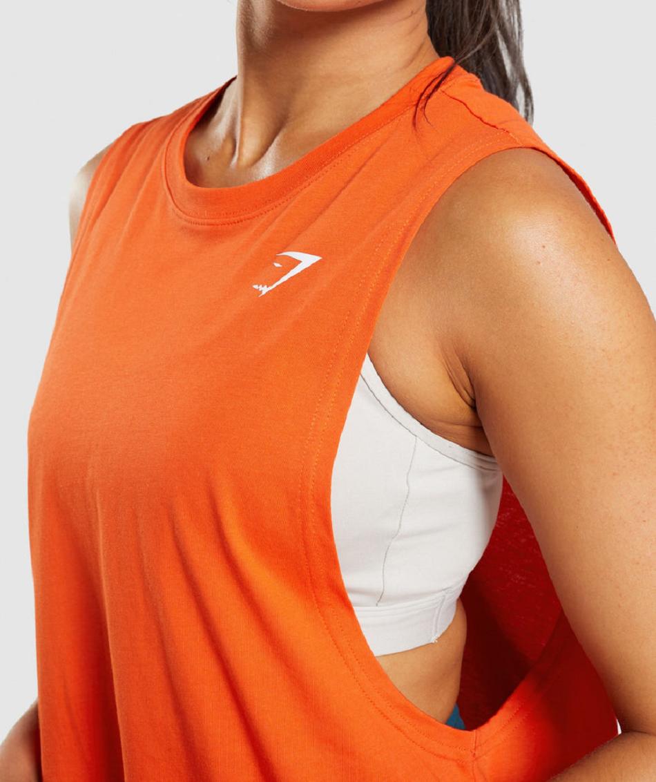 αμανικα μπλουζακια Gymshark Training Drop Arm γυναικεια κοκκινα | GR_QX9074