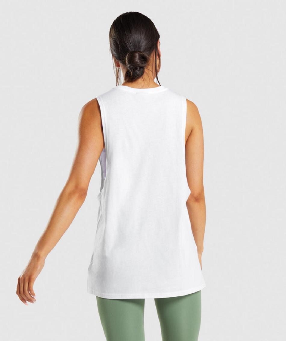 αμανικα μπλουζακια Gymshark Training Drop Arm γυναικεια ασπρα | GR_QZ1143