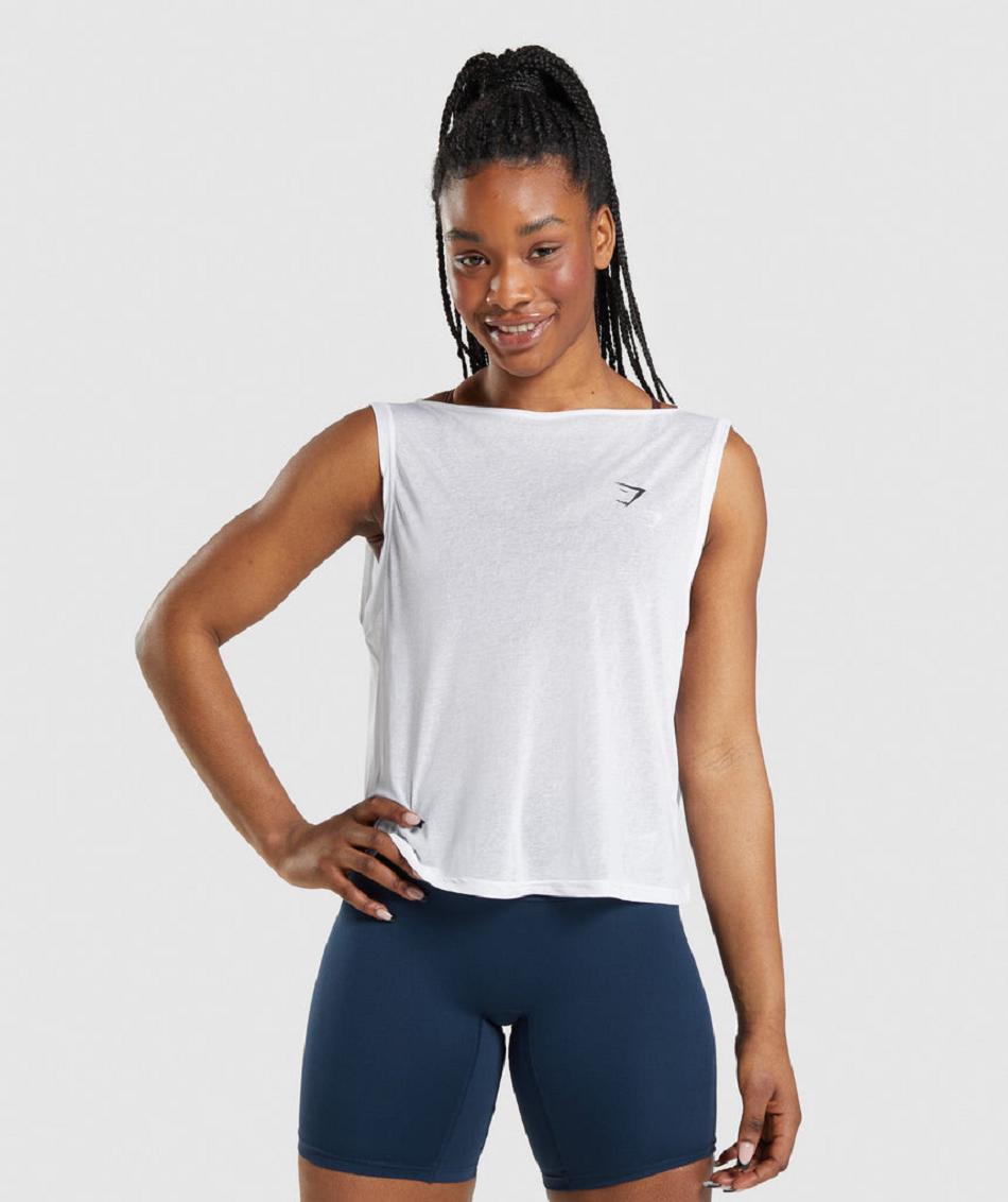 αμανικα μπλουζακια Gymshark Training Oversized γυναικεια ασπρα | GR_VV1627