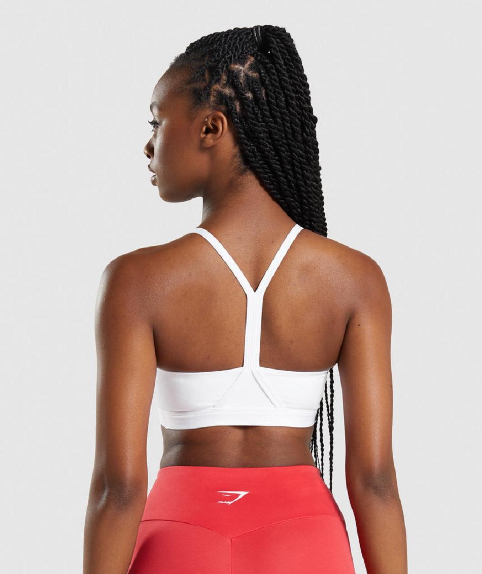 Αθλητικο Σουτιεν Gymshark V Neck γυναικεια ασπρα | GR_AS1342