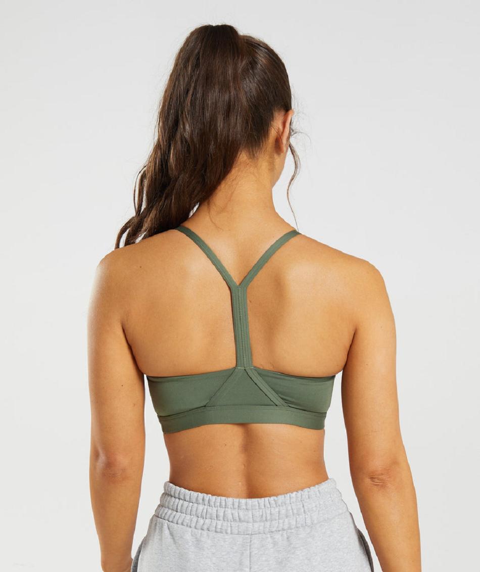 Αθλητικο Σουτιεν Gymshark V Neck γυναικεια Ελιά | GR_SU3099