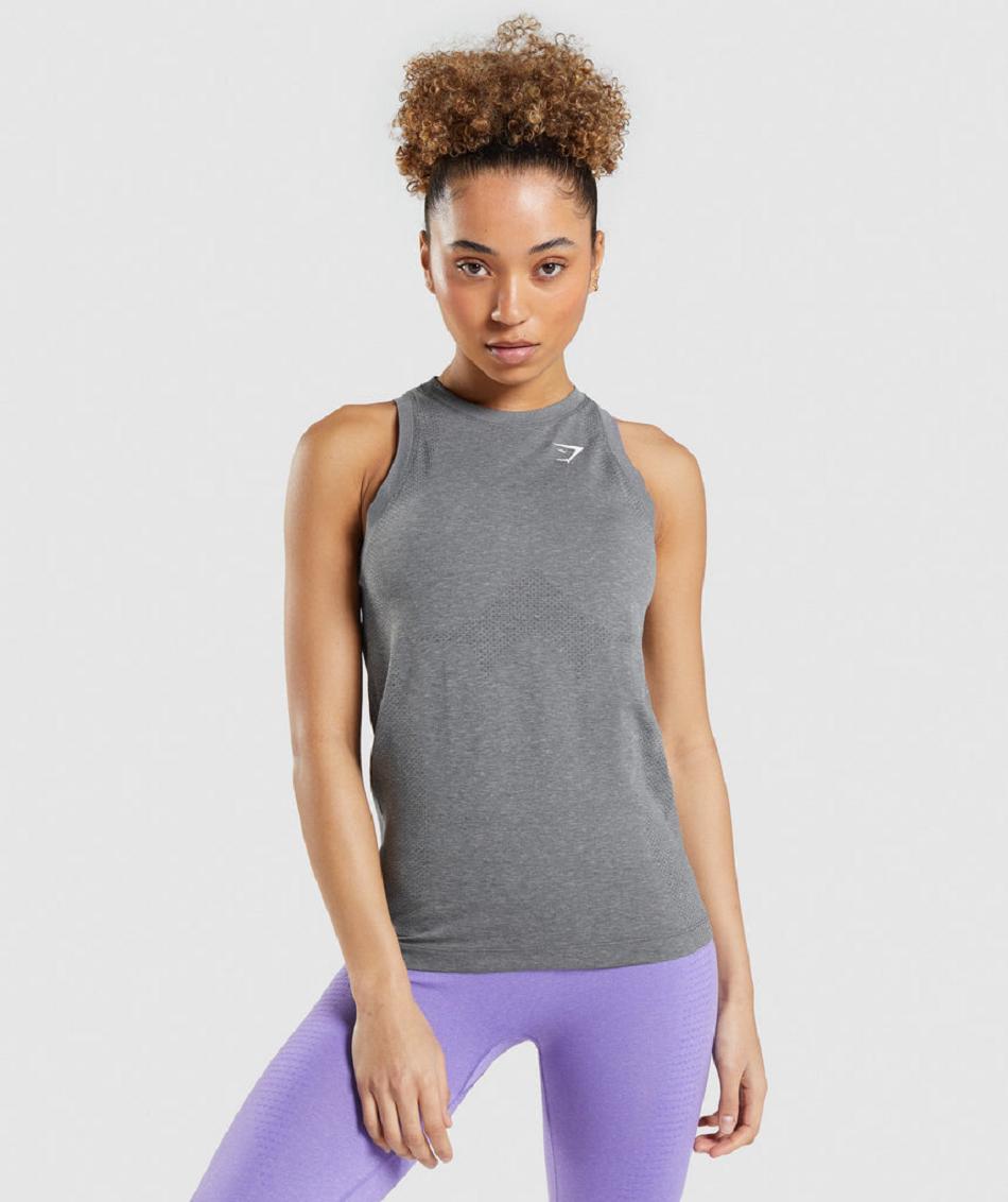 αμανικα μπλουζακια Gymshark Vital Seamless 2.0 Light γυναικεια γκρι | GR_UV5405