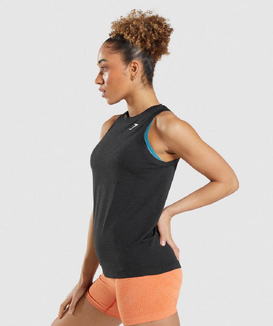 αμανικα μπλουζακια Gymshark Vital Seamless 2.0 Light γυναικεια μαυρα | GR_CG9043
