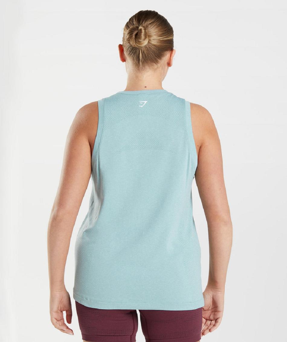 αμανικα μπλουζακια Gymshark Vital Seamless 2.0 Light γυναικεια μπλε | GR_YQ1671