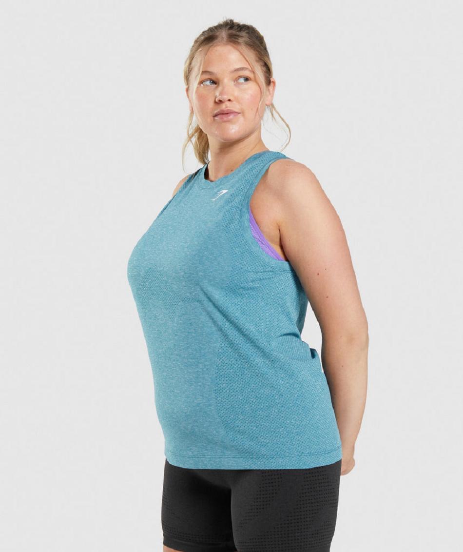αμανικα μπλουζακια Gymshark Vital Seamless 2.0 Light γυναικεια τυρκουάζ | GR_UV5293
