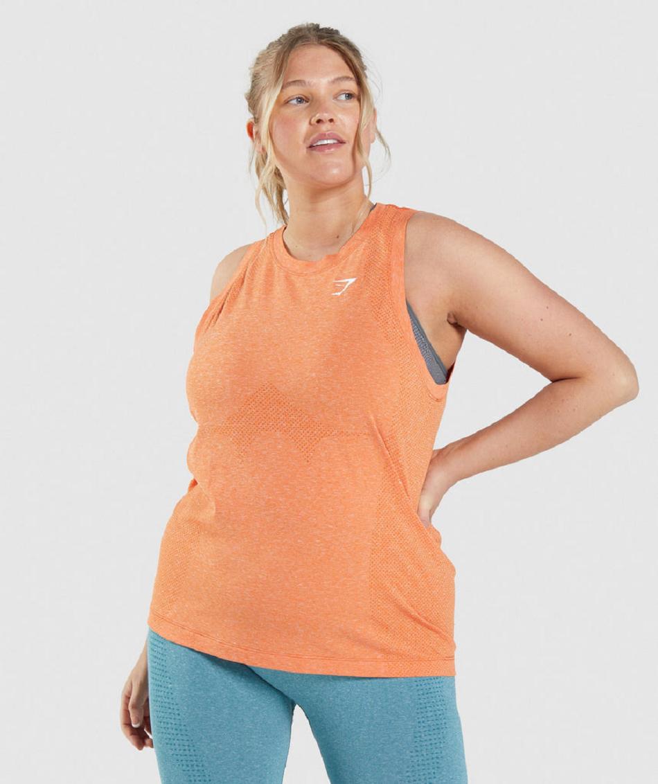αμανικα μπλουζακια Gymshark Vital Seamless 2.0 Light γυναικεια βερίκοκο πορτοκαλι | GR_QX4995
