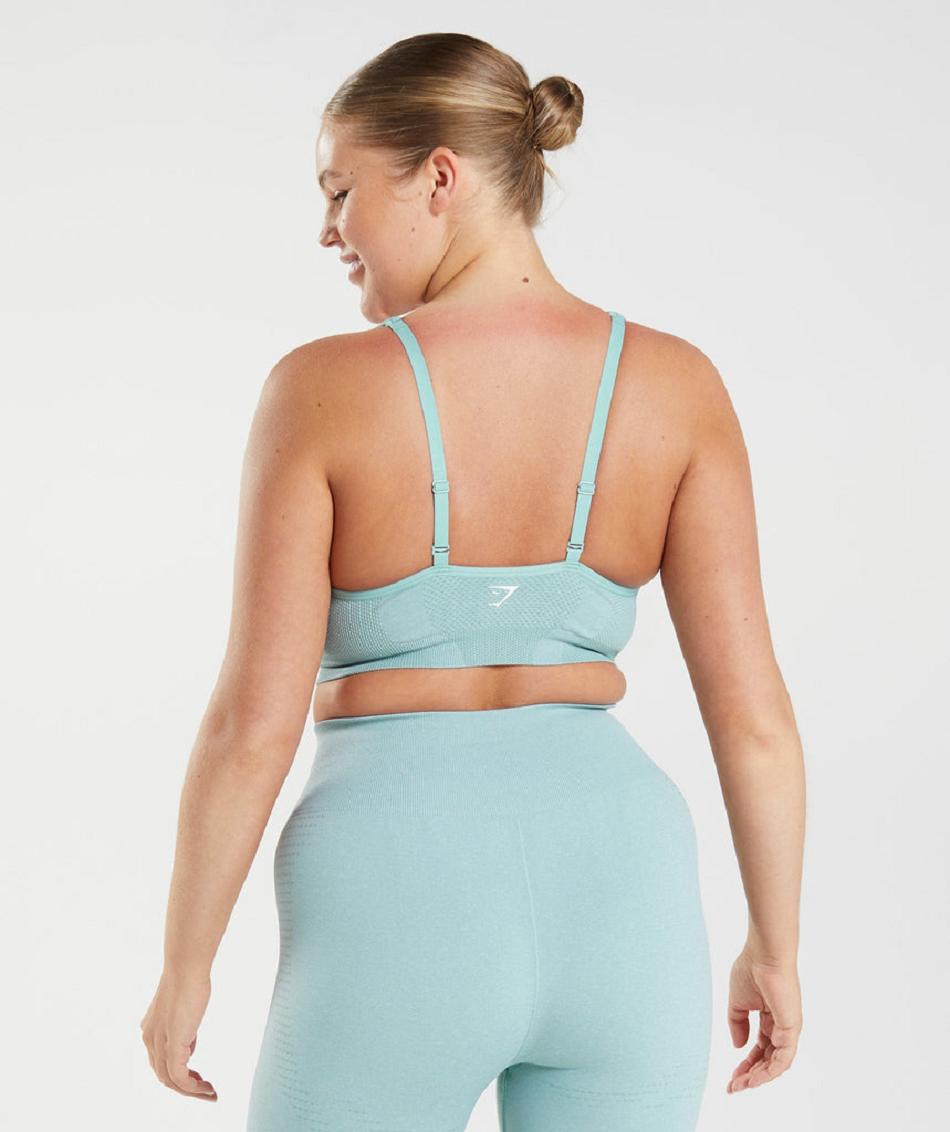 Αθλητικο Σουτιεν Gymshark Vital Seamless 2.0 V Neck γυναικεια μπλε | GR_XC4624