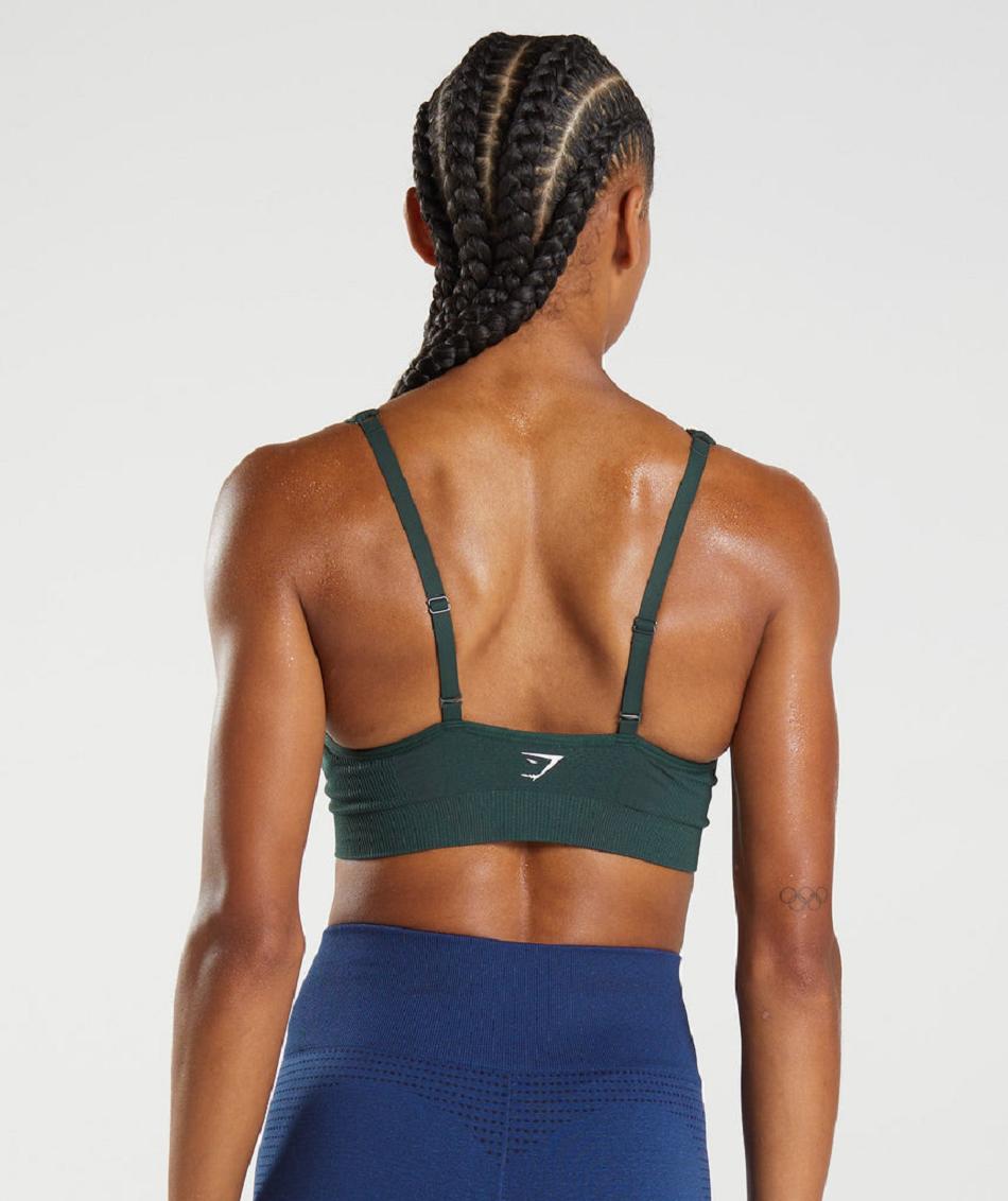 Αθλητικο Σουτιεν Gymshark Vital Seamless 2.0 V Neck γυναικεια πρασινο | GR_TC8252