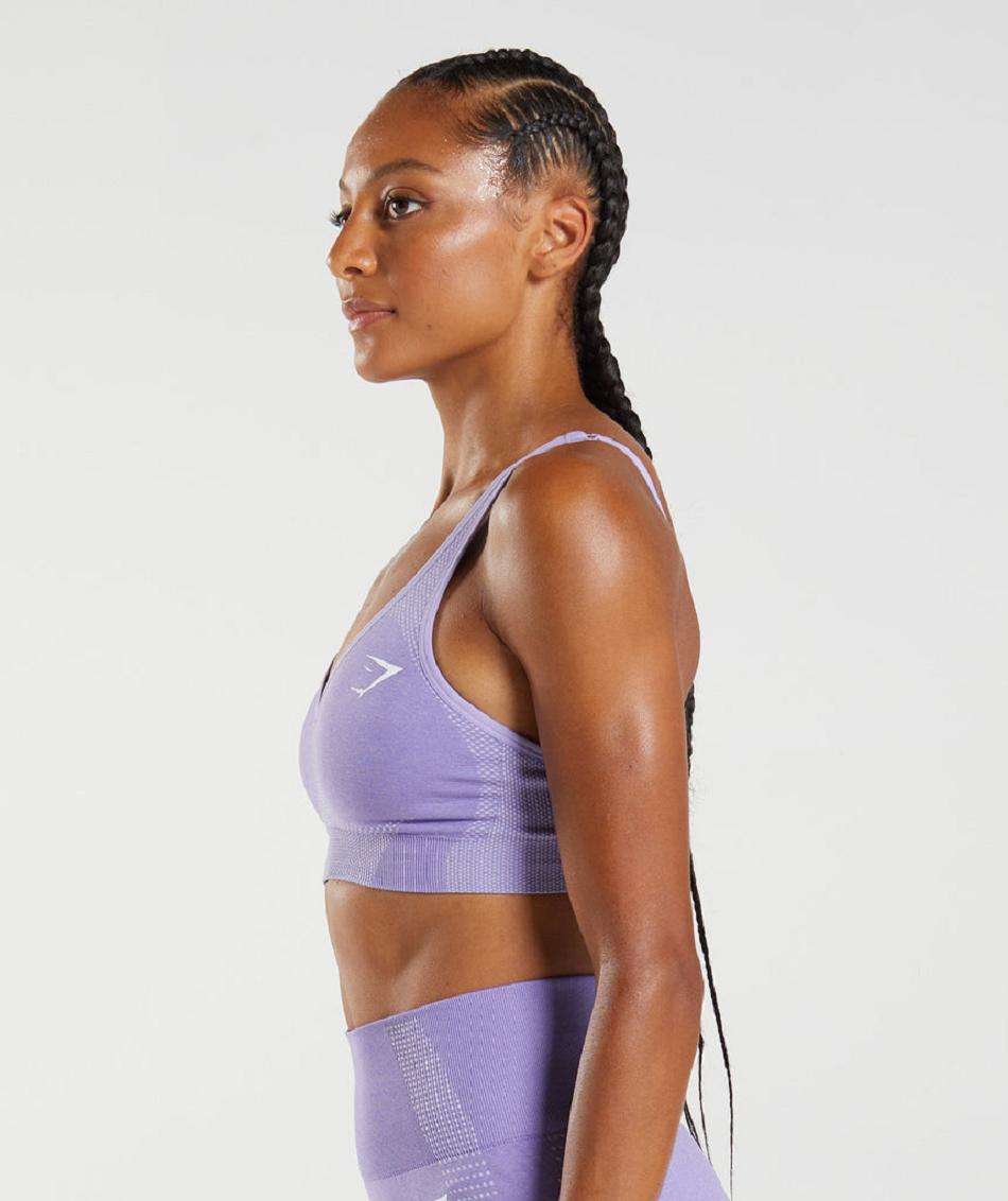 Αθλητικο Σουτιεν Gymshark Vital Seamless 2.0 V Neck γυναικεια μωβ | GR_BO5094