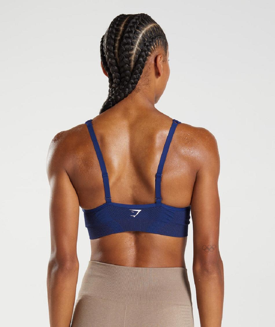 Αθλητικο Σουτιεν Gymshark Vital Seamless 2.0 V Neck γυναικεια μπλε | GR_K3970