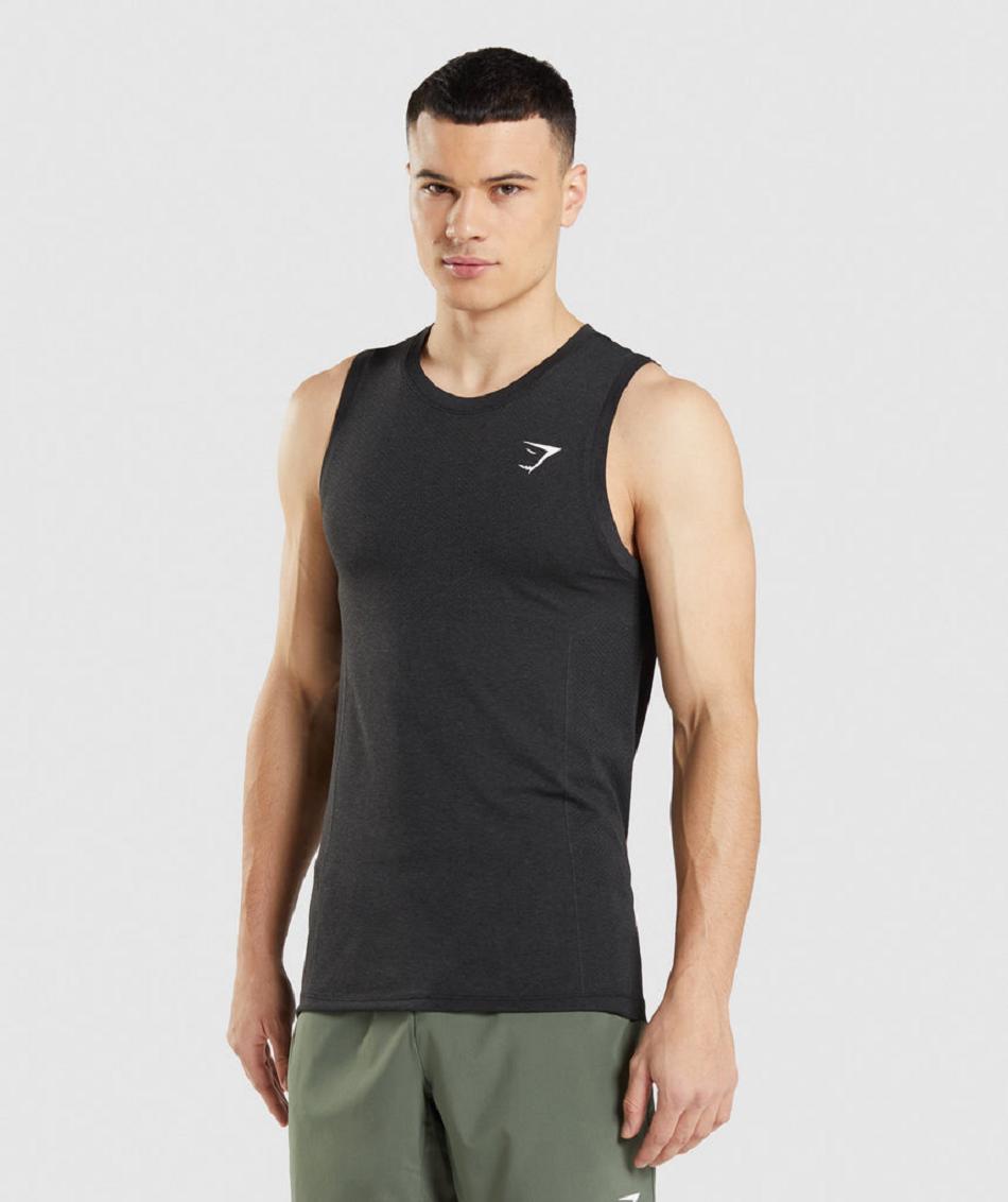 αμανικα μπλουζακια Gymshark Vital Seamless Light ανδρικα μαυρα | GR_BO8598