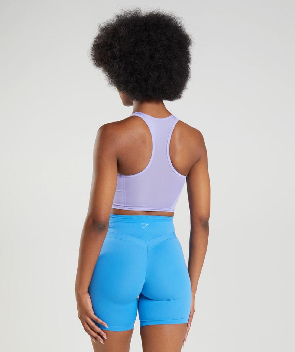 αμανικα μπλουζακια Gymshark Whitney Crop γυναικεια μωβ | GR_ED7051