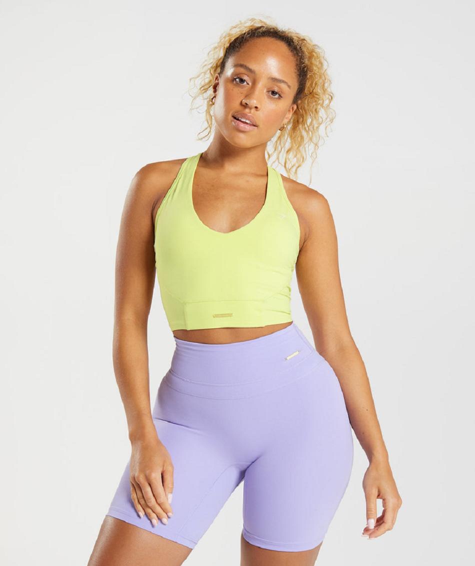αμανικα μπλουζακια Gymshark Whitney Crop γυναικεια πρασινο | GR_NN9845