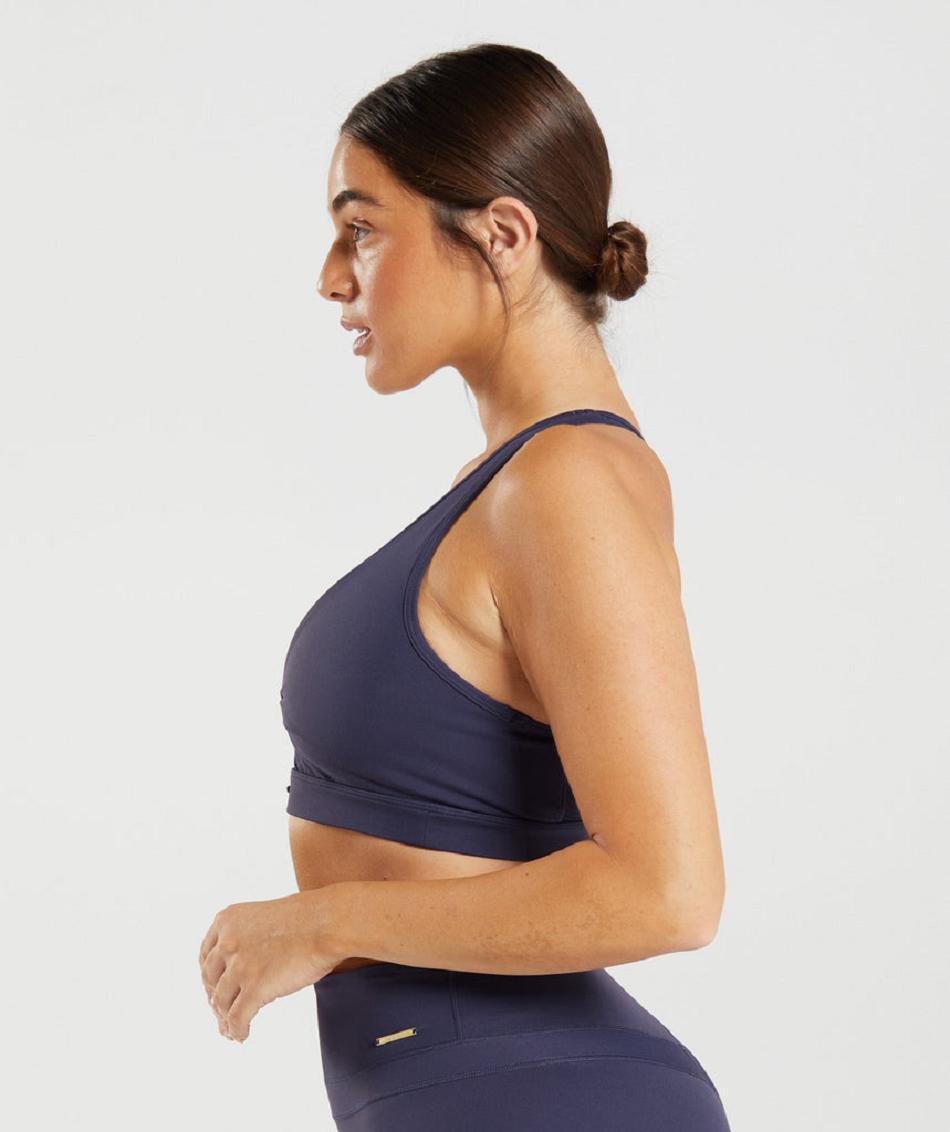 Αθλητικο Σουτιεν Gymshark Whitney Mesh γυναικεια μπλε σκουρο σκουρο μπλε | GR_YJ6285