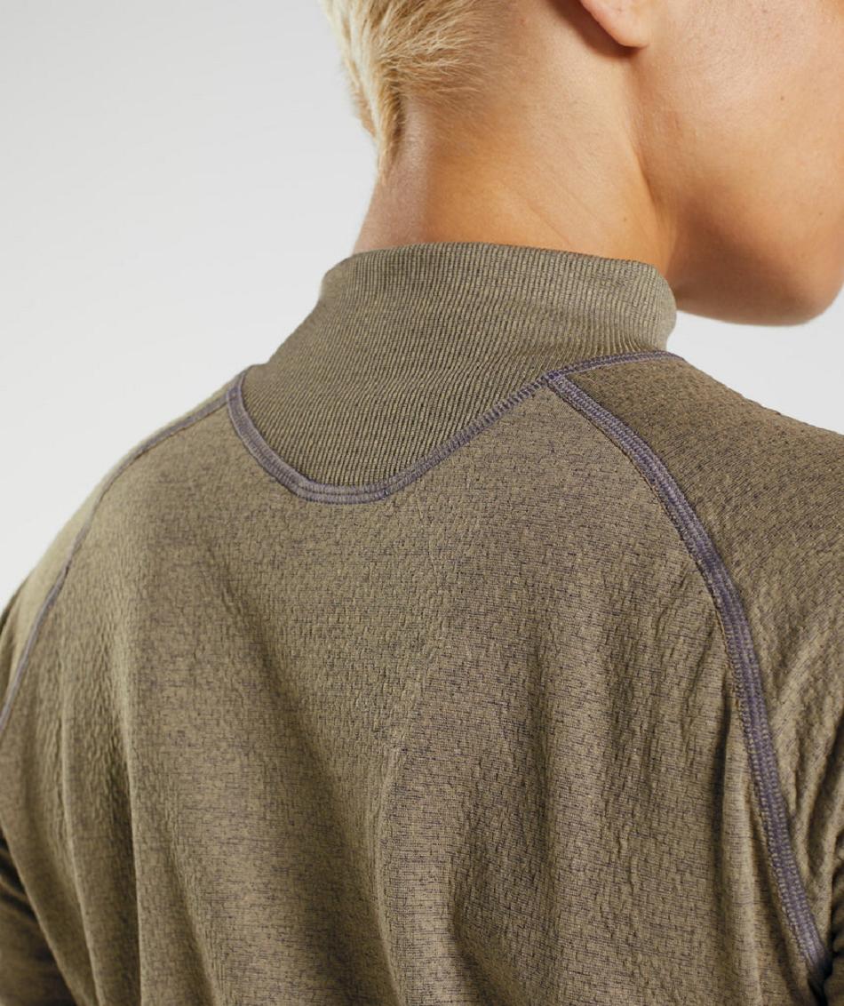 τρέξιμο με κουκούλα Gymshark 315 Long Sleeve Warmup γυναικεια καφε μωβ | GR_BH7407
