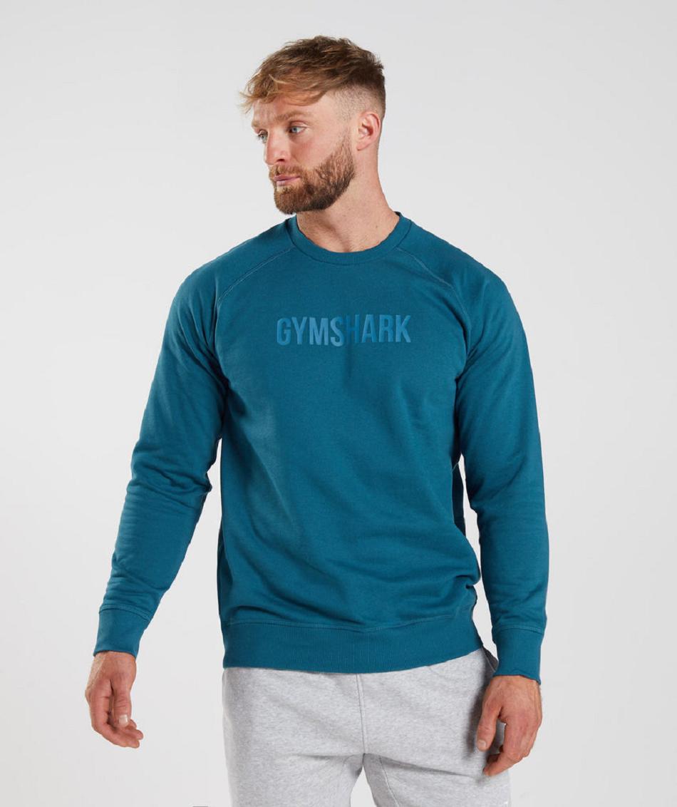 τρέξιμο με κουκούλα Gymshark Apollo Crew ανδρικα μπλε | GR_IM2645