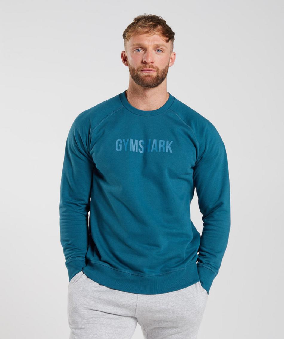 τρέξιμο με κουκούλα Gymshark Apollo Crew ανδρικα μπλε | GR_IM2645