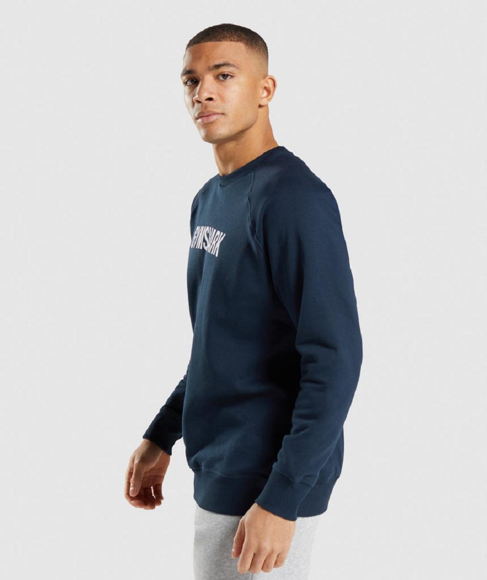 τρέξιμο με κουκούλα Gymshark Apollo Crew ανδρικα σκουρο μπλε | GR_XC3584