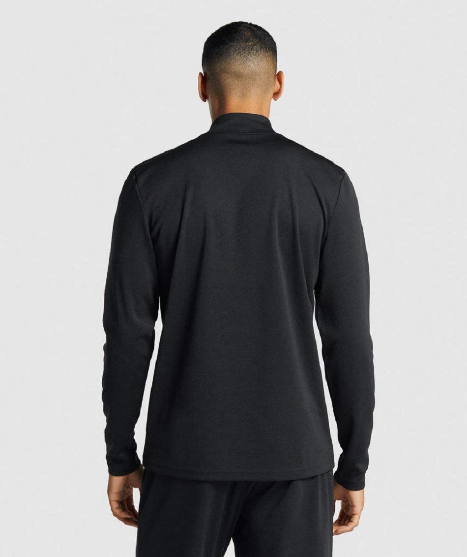 τρέξιμο με κουκούλα Gymshark Arrival 1/4 Zip Pullover ανδρικα μαυρα | GR_O6966