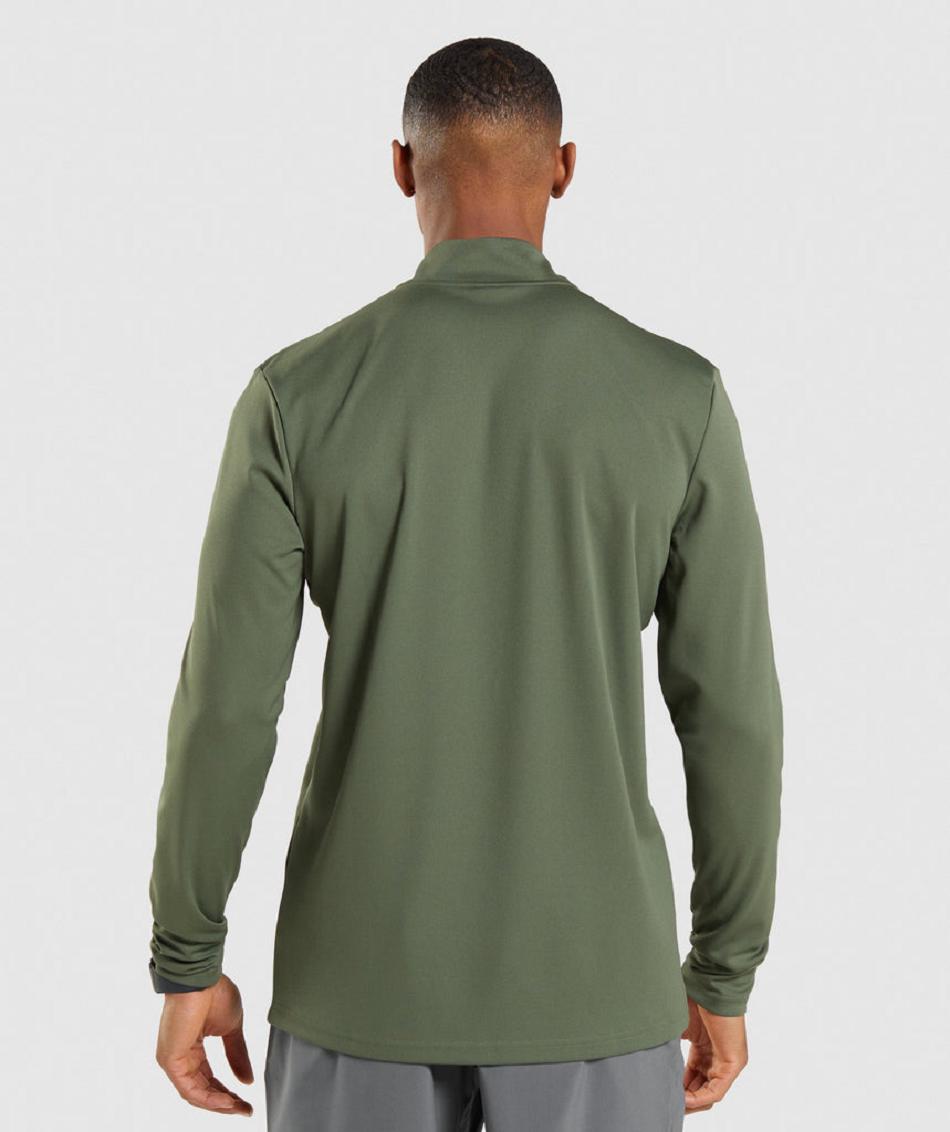 τρέξιμο με κουκούλα Gymshark Arrival 1/4 Zip Pullover ανδρικα Ελιά | GR_TA5900