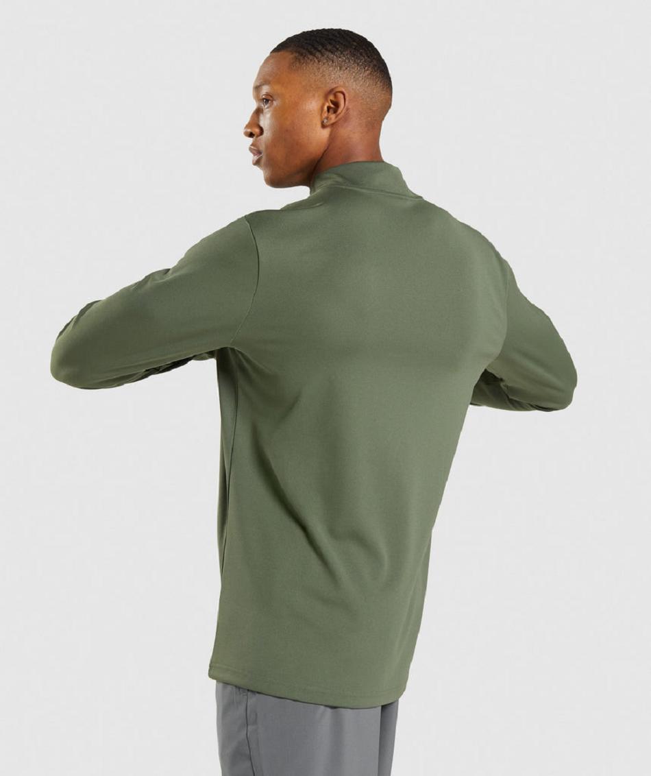 τρέξιμο με κουκούλα Gymshark Arrival 1/4 Zip Pullover ανδρικα Ελιά | GR_TA5900