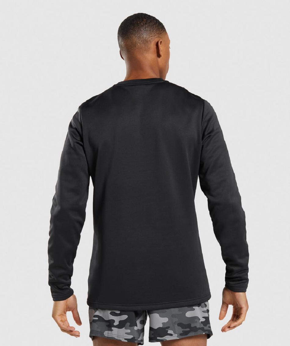 τρέξιμο με κουκούλα Gymshark Arrival Crew Sweatshirt ανδρικα μαυρα | GR_YJ9506