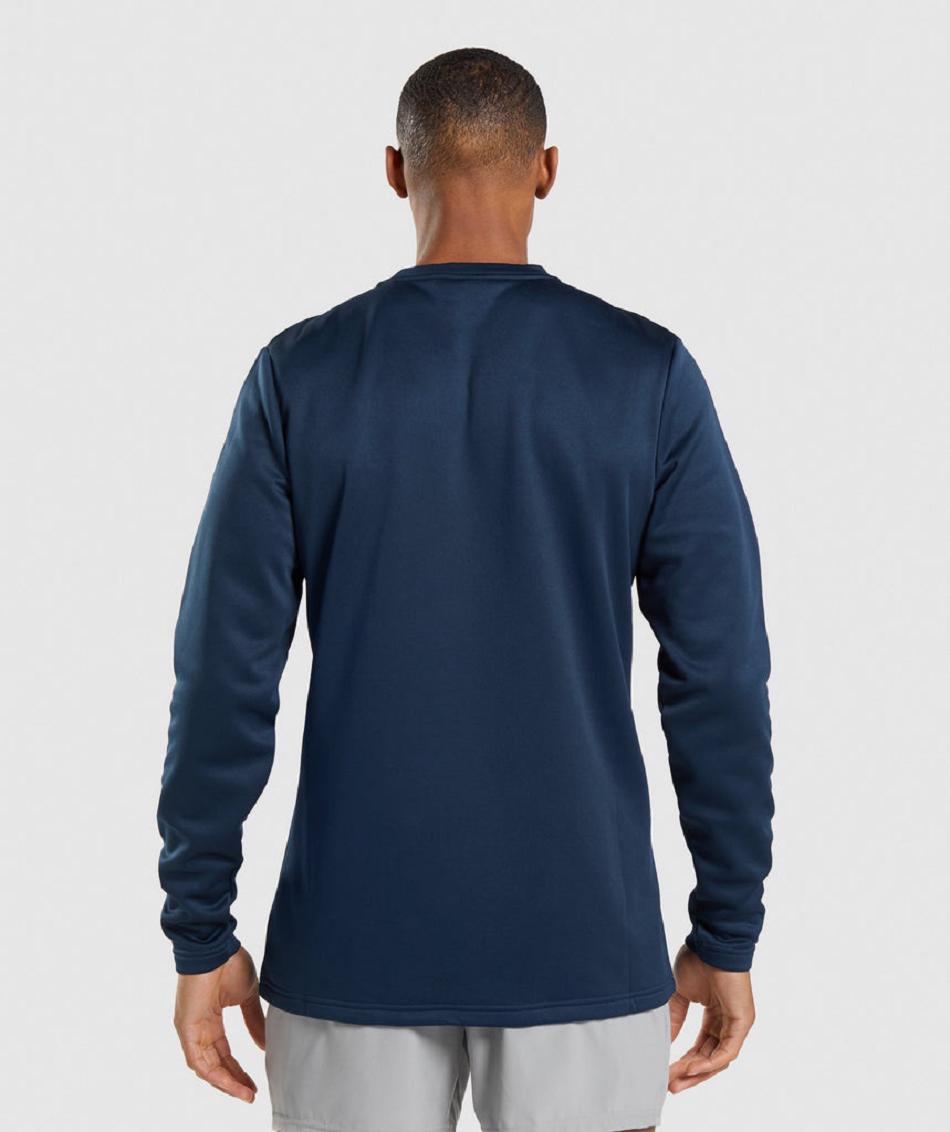 τρέξιμο με κουκούλα Gymshark Arrival Crew Sweatshirt ανδρικα σκουρο μπλε | GR_VV8512