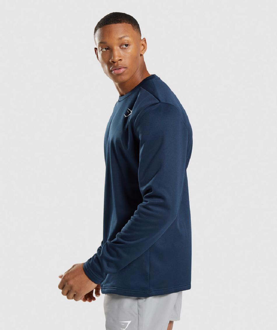 τρέξιμο με κουκούλα Gymshark Arrival Crew Sweatshirt ανδρικα σκουρο μπλε | GR_VV8512