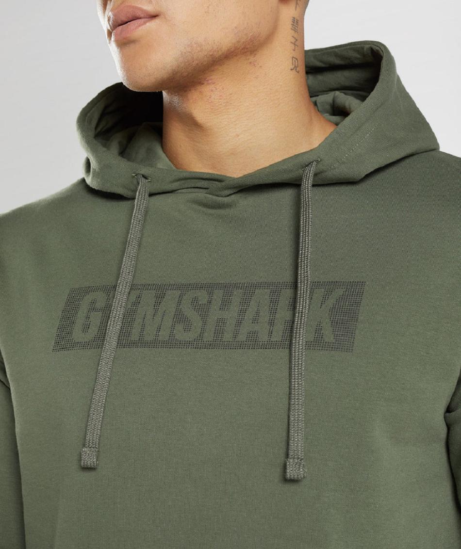 Φουτερ με Κουκουλα Gymshark Block ανδρικα Ελιά | GR_R2162