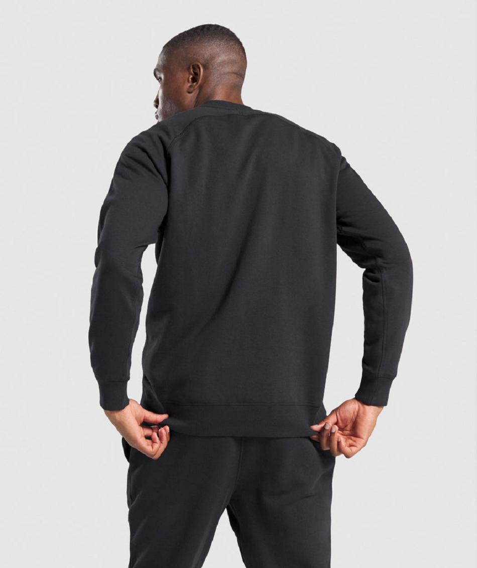 τρέξιμο με κουκούλα Gymshark Crest Sweatshirt ανδρικα μαυρα | GR_N9809