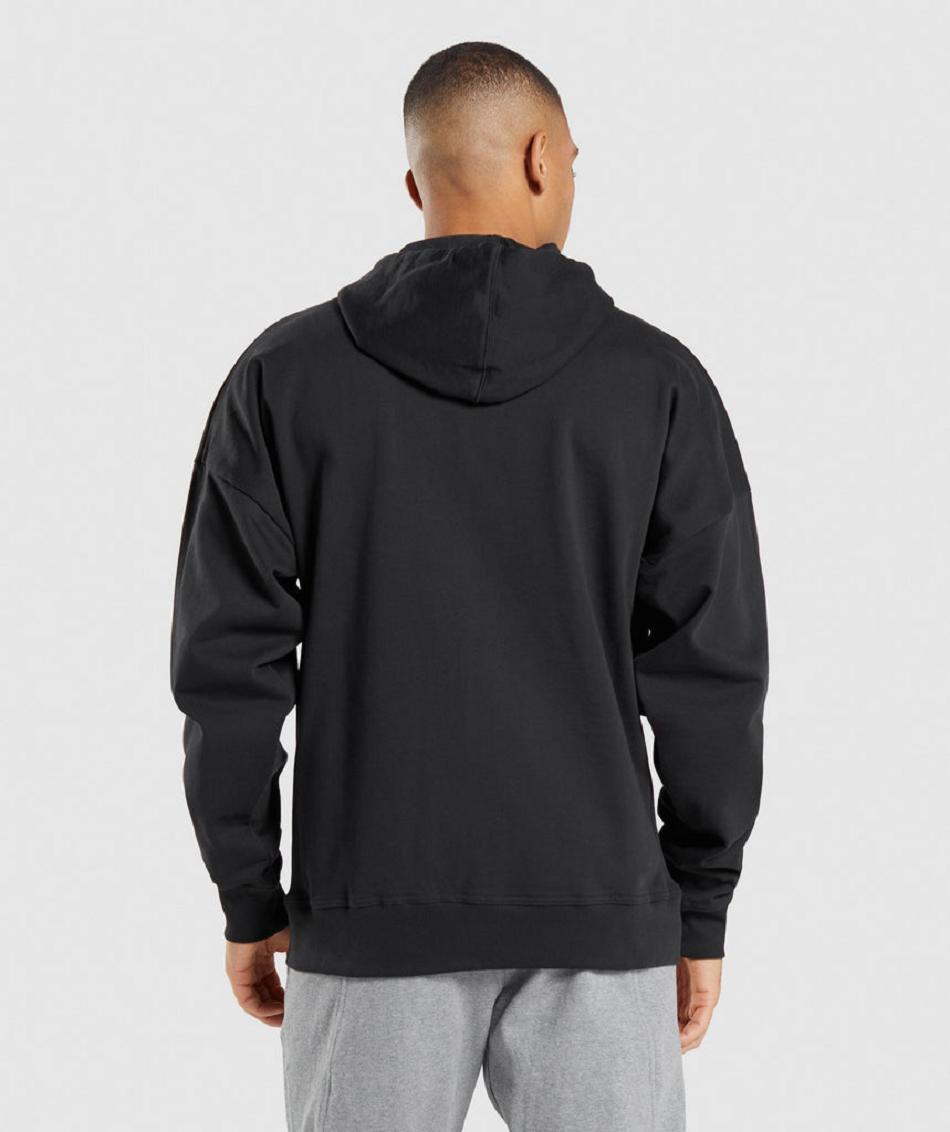 Φουτερ με Κουκουλα Gymshark Essential Zip Up ανδρικα μαυρα | GR_YQ1555