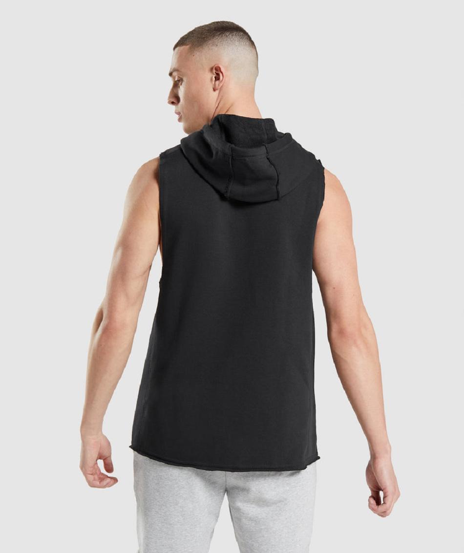 Φουτερ με Κουκουλα Gymshark Legacy Drop Arm ανδρικα μαυρα | GR_IM9317