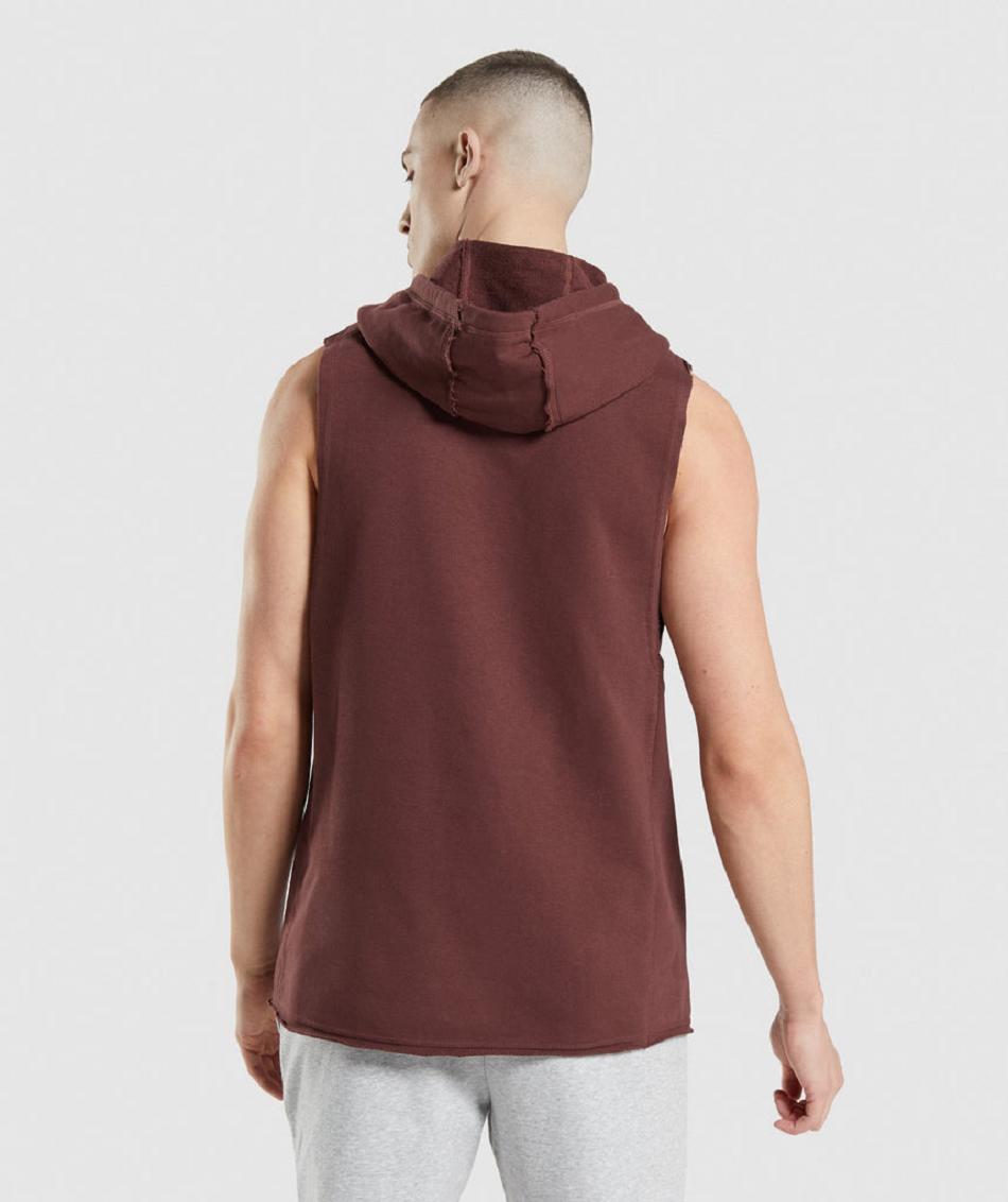 Φουτερ με Κουκουλα Gymshark Legacy Drop Arm ανδρικα ροζ καφε | GR_V6063