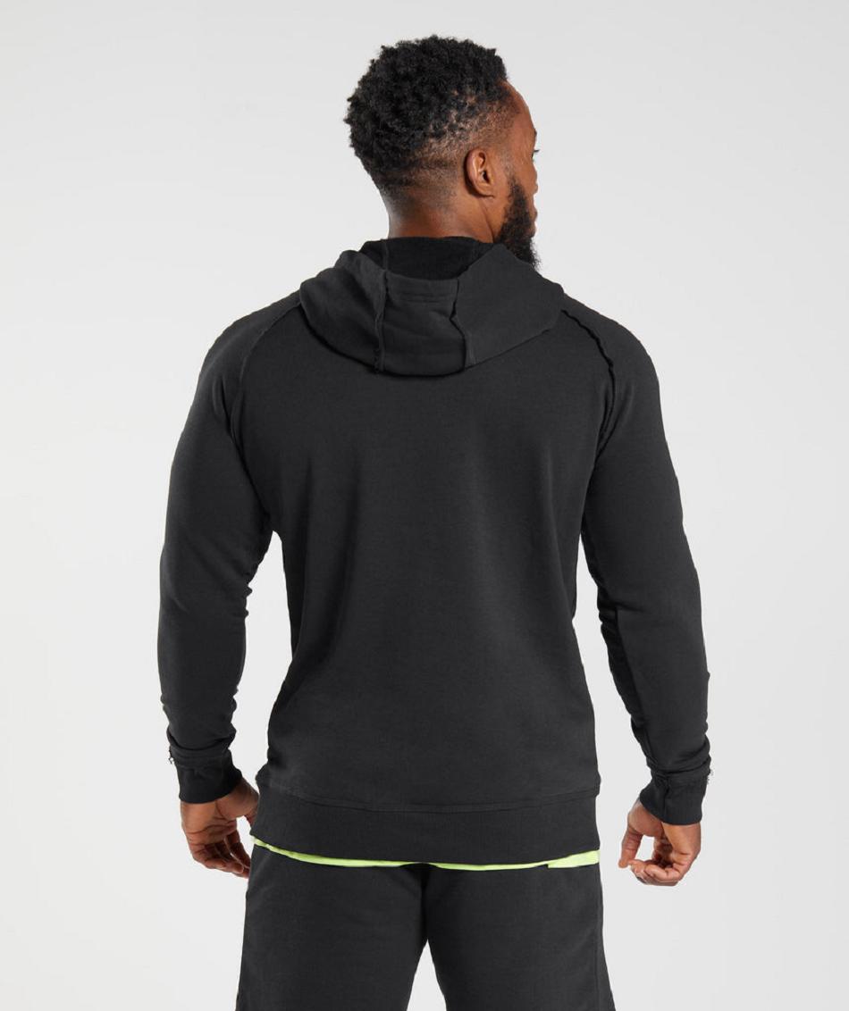 Φουτερ με Κουκουλα Gymshark Legacy ανδρικα μαυρα | GR_QZ5447