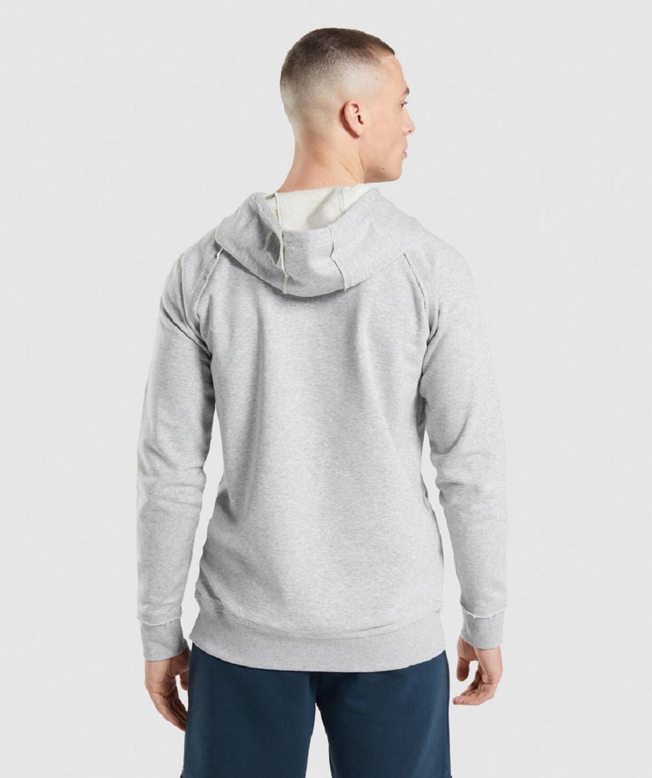 Φουτερ με Κουκουλα Gymshark Legacy ανδρικα ανοιχτο γκρι | GR_NN4900