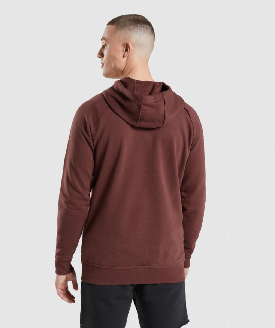 Φουτερ με Κουκουλα Gymshark Legacy ανδρικα ροζ καφε | GR_XC7623
