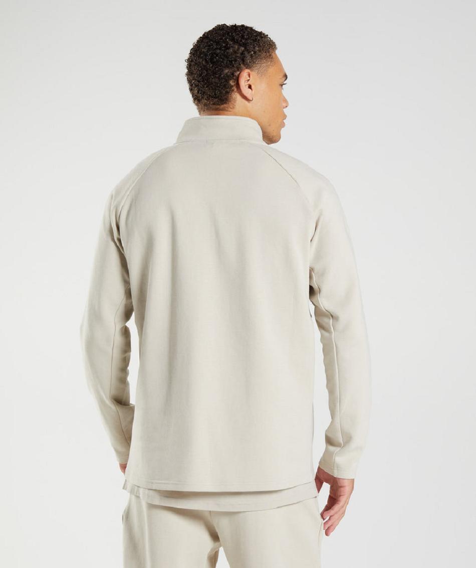 τρέξιμο με κουκούλα Gymshark Rest Day 1/4 Zip ανδρικα γκρι | GR_TG7971